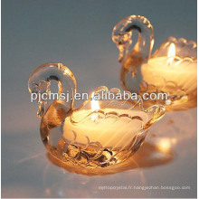 vente en gros Mini cristal Swan bougeoir décoration pour la décoration de table de mariage